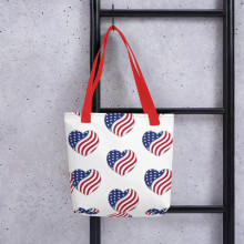 American Flag Hearts - Tote bag