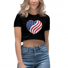 America Heart Flag - Women's Crop Top
