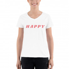 Happy - Women's Casual V-Neck Shirt