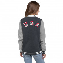 USA Red Letters - Women's Letterman Jacket