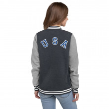 USA Blue Letters - Women's Letterman Jacket